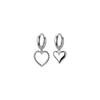 Elegant Asymmetrical Heart Earrings - 925 Silver Needle Korean Style Ear Cuff, Trendy Internet Celebrity Peach Heart Design