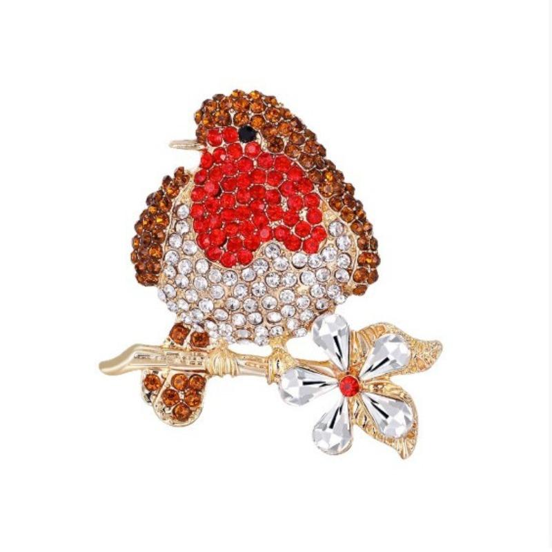 Creative Women Crystal Bird Brooch Badges Fashion Classic Rhinestone Party Pin Accessories for Ladies's Coat