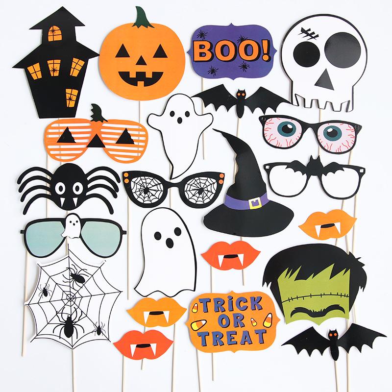 Halloween Photo Props: Single Party Handheld Mustache Expressions