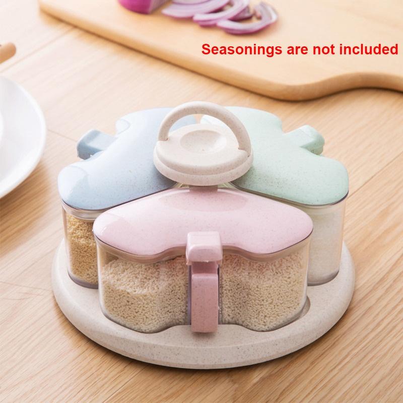 New Household Pepper Organizer Spice Salt Storage Pot Cooking Tool Desktop Wheat Straw Durable Seasoning