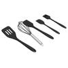 5Pcs Set Silicone Spatula DIY Kitchen Utensil Baking Tool Cake Decoration for Home BakeryBlack