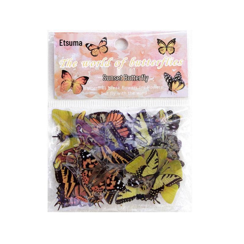 Yuezhen Exclusive Waterproof Butterfly Wing Journal Stickers - Retro Pack for Kids