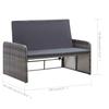 2 Piece Garden Lounge Set with Cushions Poly Rattan Gray