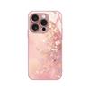 Luxury Flowers Pattern Pink Metallic Paint Glass Hard Phone Case For iPhone 17 16 15 14 13 12 11 Pro Max 15 Plus 17Air 16E Cover