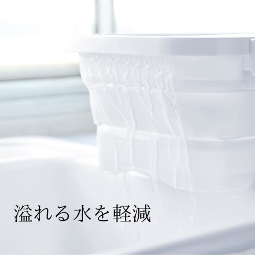 ISETO Kitchen Soft Tub, White, 6.6L, 37.8cm W x 24.0cm D x 5.2-14.7cm H, Made in Japan, Heat-Resistant (100C), Foldable, with Drain Plug, Hangable, W