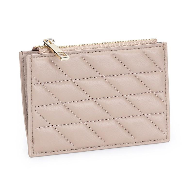 Leather Women's Mini Change Purse Multi-card ID Card Storage Bag Sheepskin Embroidery Driver's License Holder