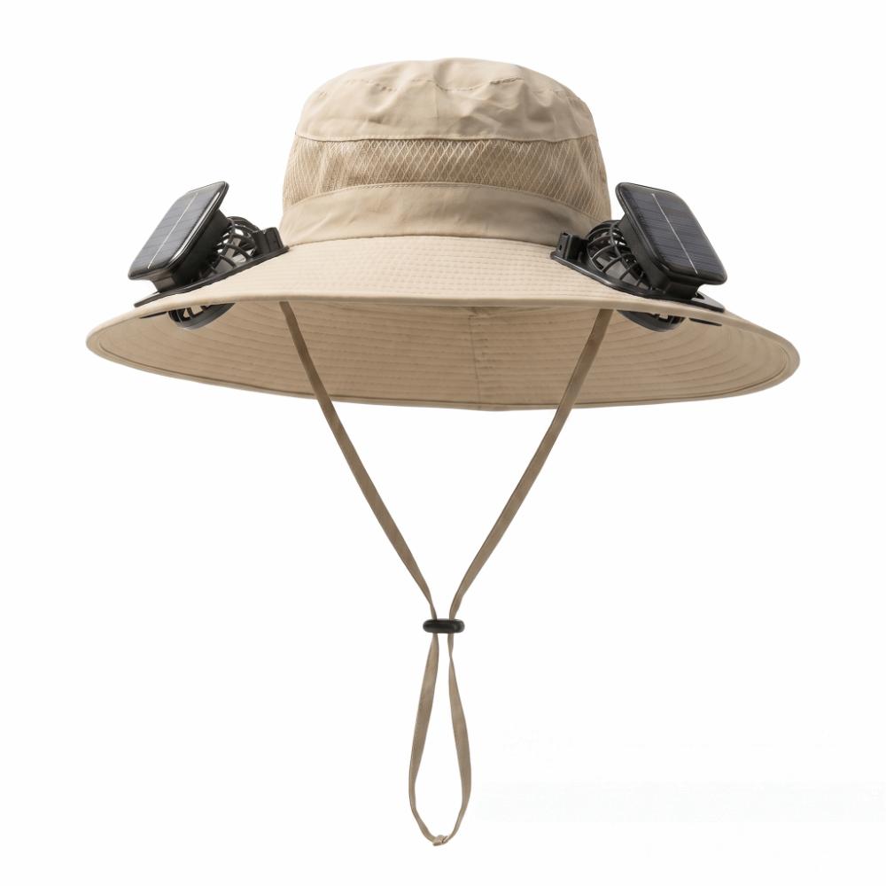 Dual Brushless Fans Fan Sun Hat Anti-UV Fan Wide Brim Hat Solar Powered Solar Fan Hat Fishing