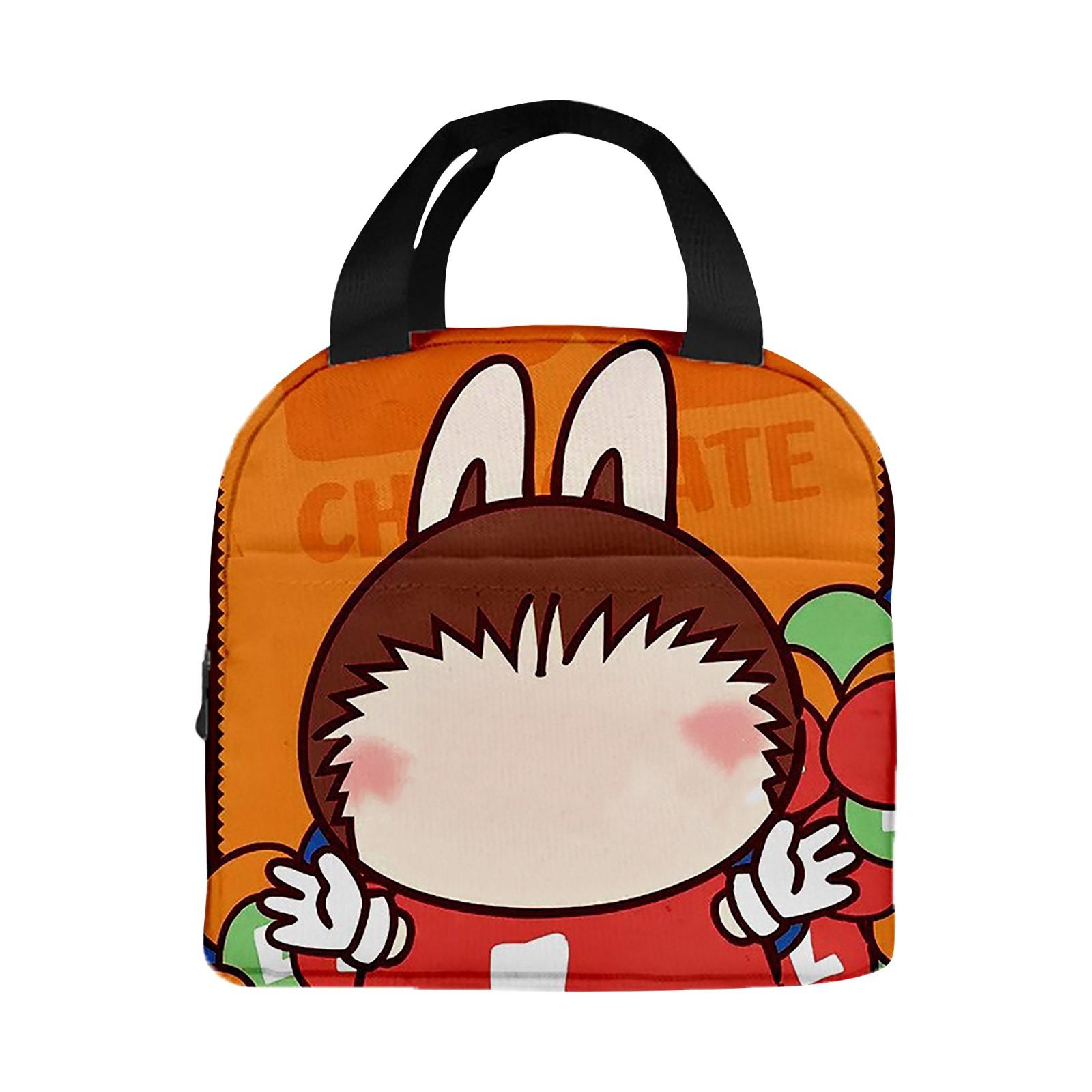 

Сумка для ланча Мультяшная сумочка Студенческая сумка для ланча Изоляция из алюминиевой фольги Сумка для еды Сумка для ланч-бокса One Size