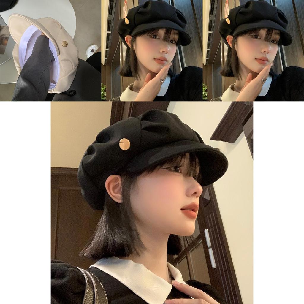 Stylish Black Beret Hat For Women And Men Classic Fashionable Cloud Design For Spring And Autumn Wear