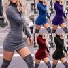 Stylish Autumn Sheath Dress Mini All Match Lady Sweater Dress Slim Spring Dress