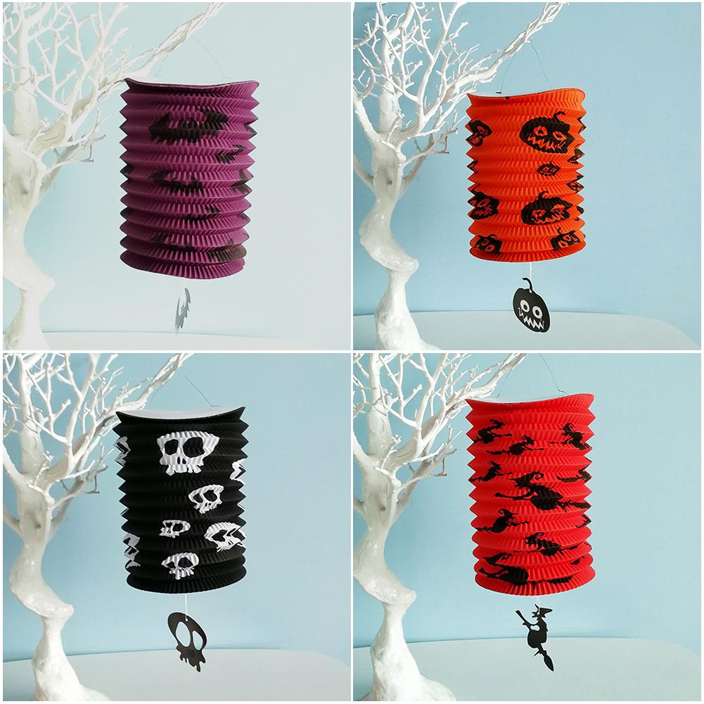 1Pc Halloween Paper Lantern Pumpkin Spider Bat Skeleton Hanging Pendant Horror Props Party Decoration Outdoor Home