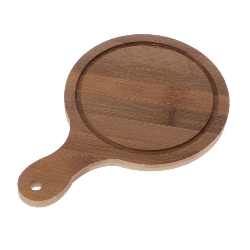 Neu 7/8/9 Zoll Langlebiges Rundes Holz-Pizza-Servierbrett Backschieber Schneidebrett Pizzaform Küchenzubehör Pizzablech