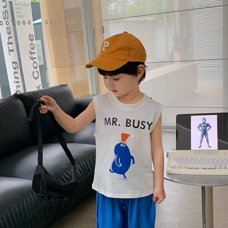 Kids Summer Thin Printed Sleeveless Vest Boys Girls Casual Baby Top 80