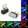Mini USB Light LED Modeling Car Ambient Light Neon Interior Light Car Jewelry (7 kinds of light colors)