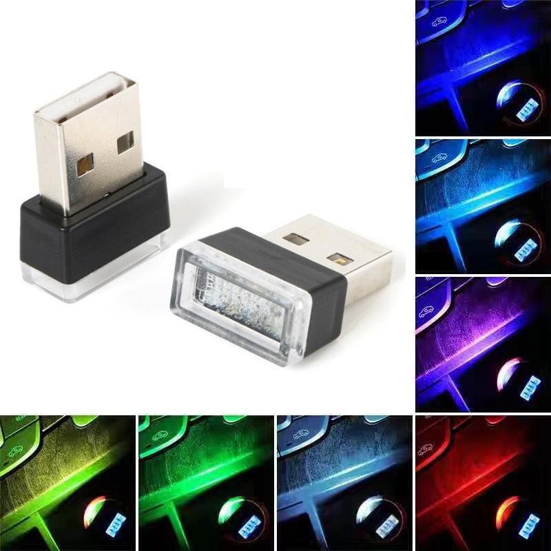 Mini USB Light LED Modeling Car Ambient Light Neon Interior Light Car Jewelry (7 kinds of light colors)