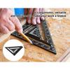 3pcs Black Carpenter Square Aluminium Alloy Framing Square Precise Triangle Ruler  Flatwork