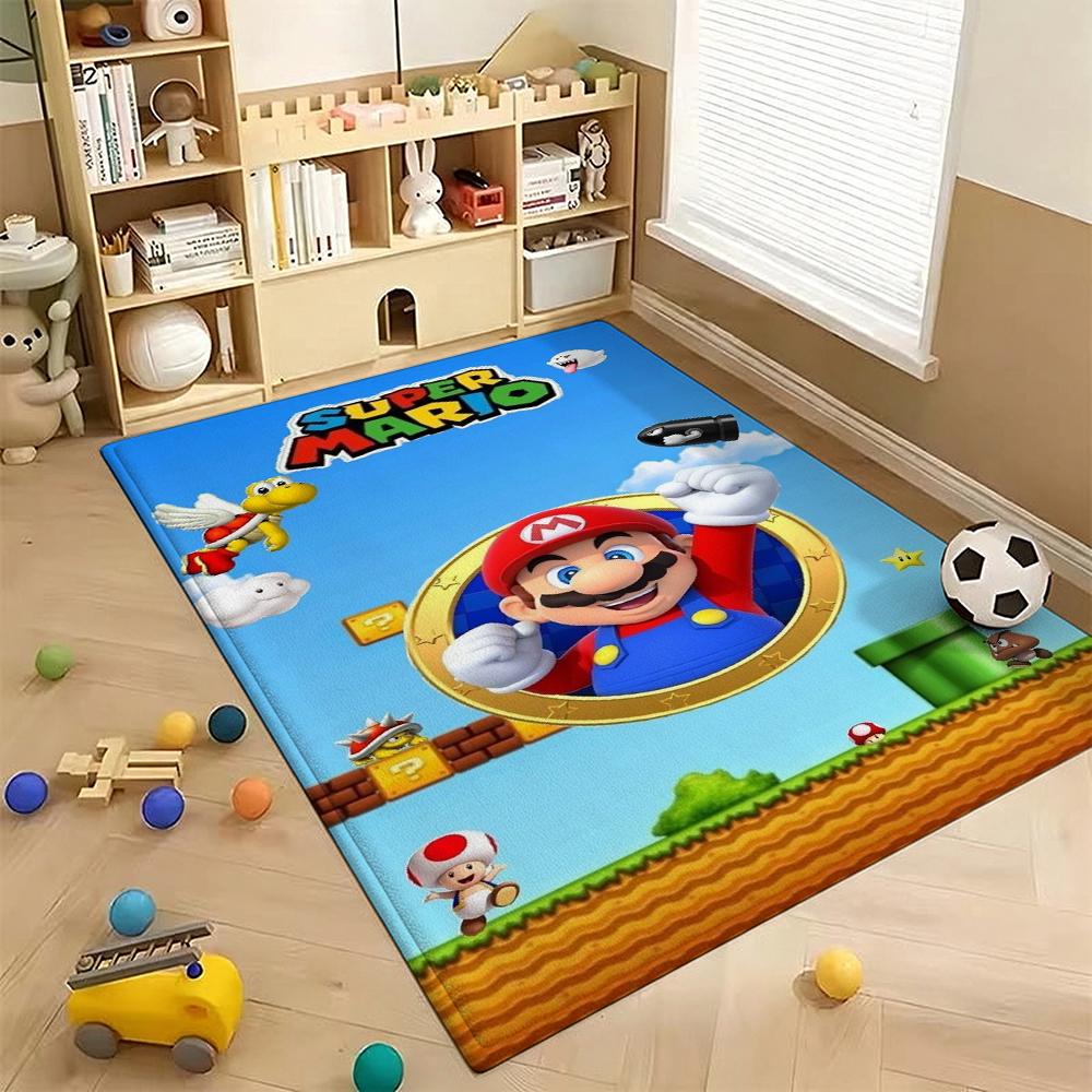 Mario Kart World Tour Theme Rug Allseason Carpet For Living Room Bedroom Office Home Decor Great Holiday Gift