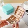 Mini Jewelry Storage Box, PU Leather Compact Jewelry Organizer, Soft Velvet Shockproof Jewelry Case for Rings Earrings
