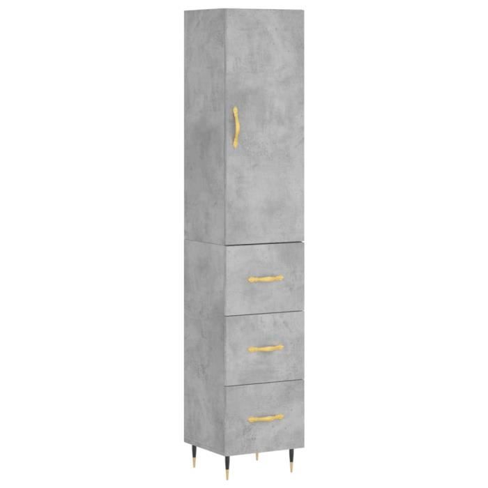 VidaXL Highboard Concrete Grey 34.5x34x180 Cm Engineered Wood 3198837