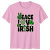 Peace Love Irish TShirt St Patricks Day Holiday Gift For Him And Her