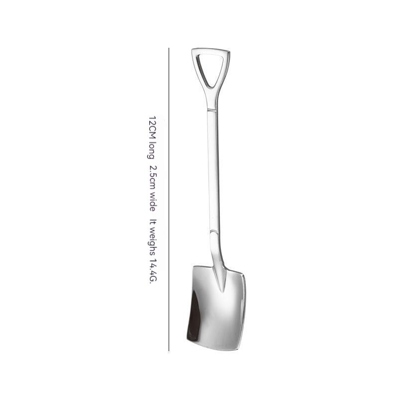 1PC 304 Stainless Steel Retro Coffee Spoon Shovel Ice Cream Spoon Creative Tea Spoon Fruit Forks Fashion Tableware