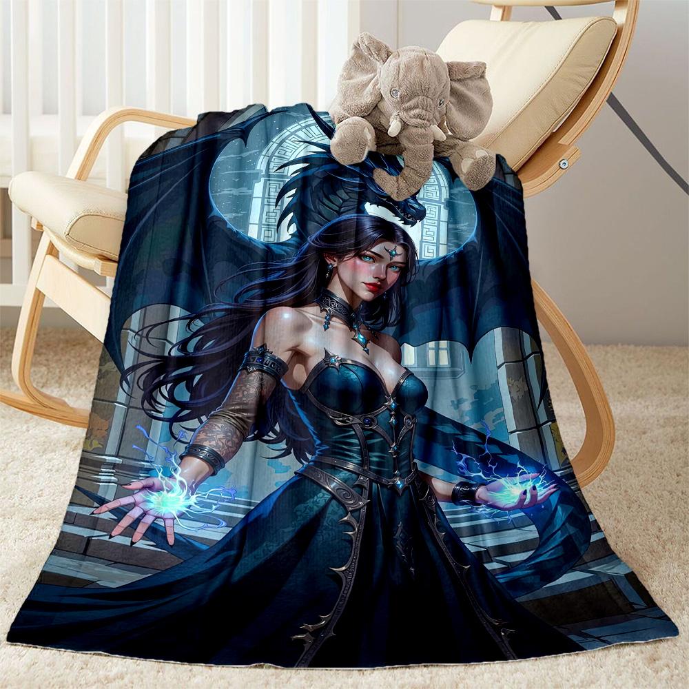 Gothic Style Blanket Comfortable Perfect for Bed Picnics Couch Four Seasons Multipurpose Playful Design Birthday Christmas Gift Blanket