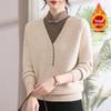 Women's Year of the Rat Winter Knit Top: Plus Velvet, Thickened Faux Two-Piece Sweater for Middle-Aged & Elderly