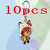 Zootopia * Animation Peripheral Keychain Cartoon Judy Nick Cute Acrylic School Bag Keychain Men And Women Birthday Gifts