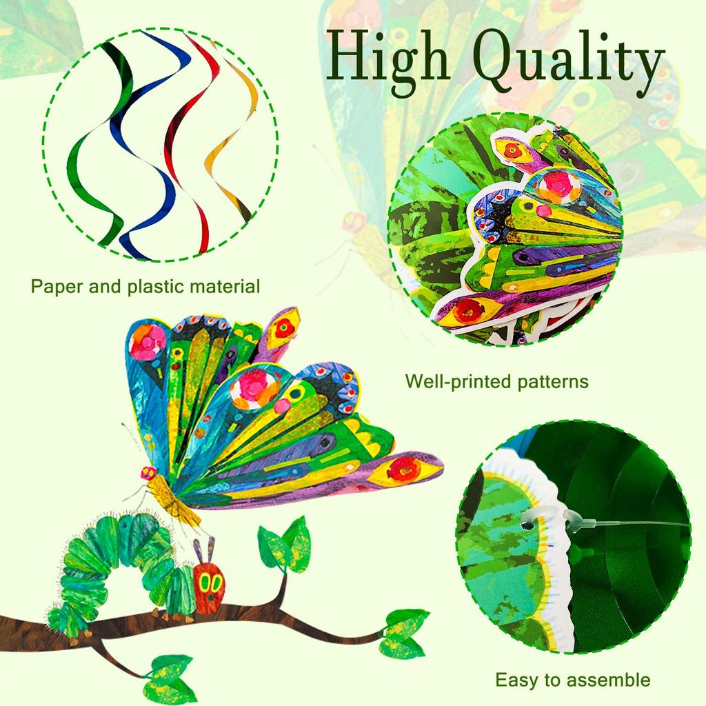 Die sehr hungrige Raupe Hängende Wirbel, 20 Stück Hungrige Raupe Thema Geburtstag Hängende Wirbel, Hungrige Raupe Geburtstagsdekorationszubehör