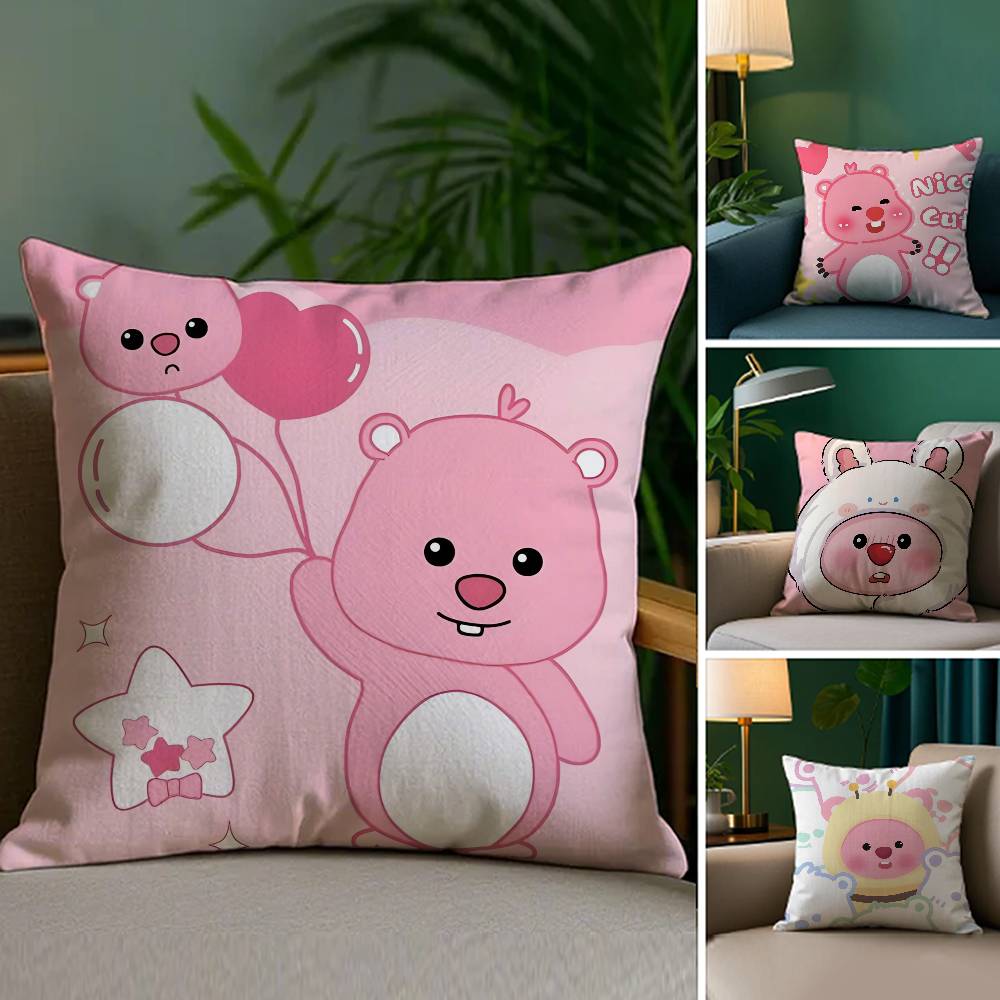 Custom Zanmang L-Loopy Throw Pillow Case Plush Fabric Soft Double Sided Print Home Sofa High Quality Cushion Cover Throw