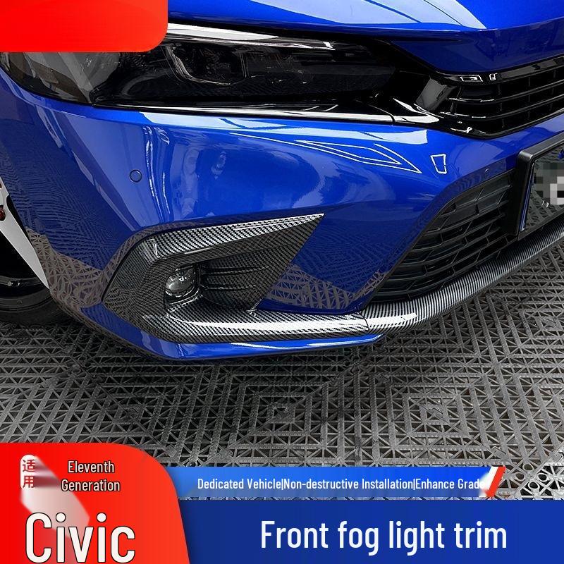 2022 11th Gen Civic Fog Light Cover Trim & Bumper Grille Exterior Mod