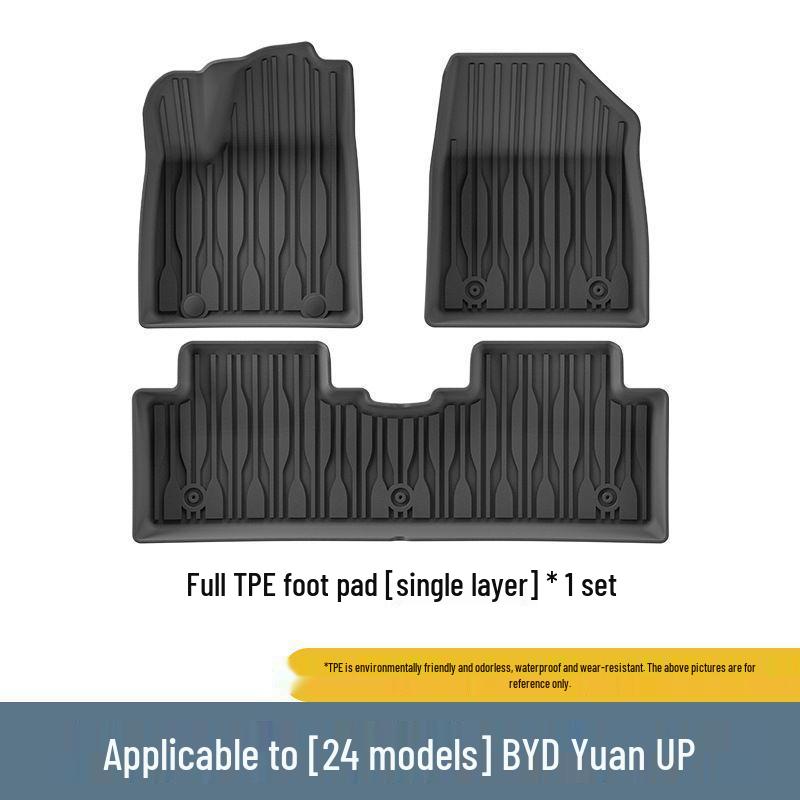 Eco-friendly TPE Floor and Seat Back Mats for 2024-2025 BYD Yuan UP, Including Trunk Mat