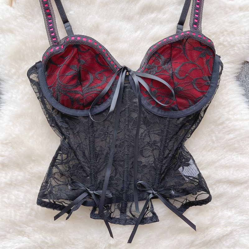 American Style Niche Style Sexy Sexy Thin See-through Lace Crocheted Camisole Women's Inner Wear Outer Wear Western Style Top