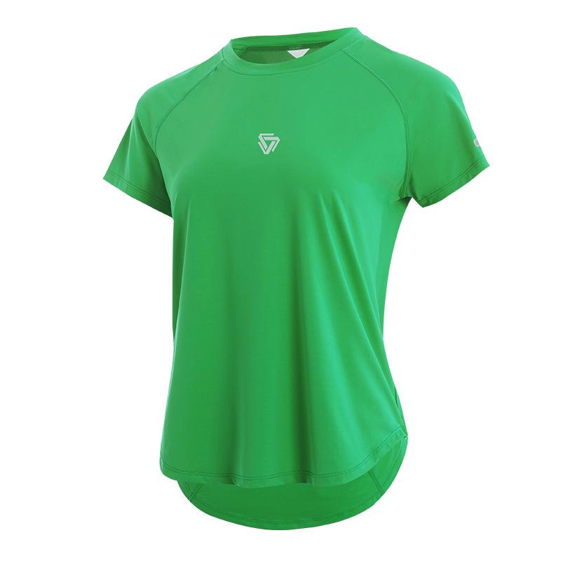 Damen Schnelltrocknendes Reflektierendes Mesh-Top - Atmungsaktives Rundhals Kurzarm für Laufen & Aerobic