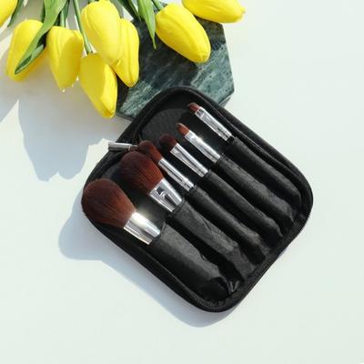 Travel Black Mini Brush 6-piece Set Portable Powder Blusher Highlighter Eyeshadow Make Up