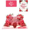 Fashion Romantic Theme 3D Rose Card Pop-Up Mechanism 3D Rose Couple Card Flower Design Gift Cards Valentines Day