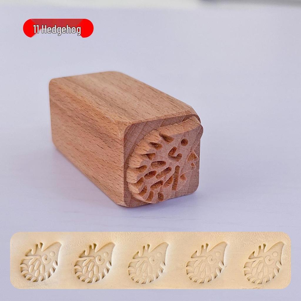 16-Piece Handcrafted Solid Wood Stamps for Clay Sculpting and Cartoon Mooncake Textures
