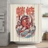 Japanese Octopus Shower Curtain Washoku Ramen Seafood Decor Bathroom Art Washoku Shower Liner Japanese Style Home Decor Japandi