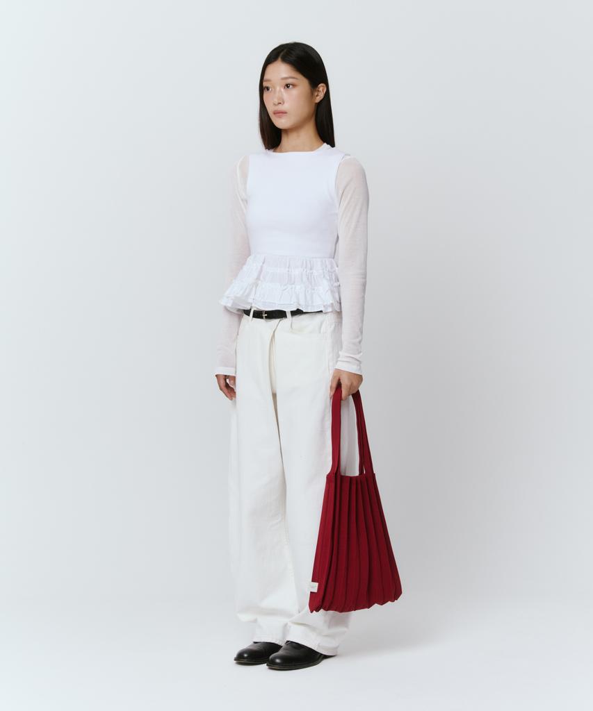 Pleatsmama New Shoulder Bag Burgundy