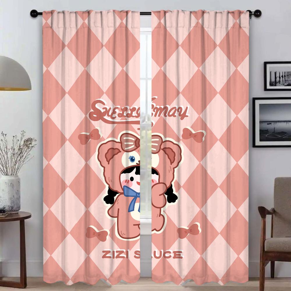 Liebliches Mädchen Modernes Wohnzimmer Vorhänge für Kamera-Jalousien Verdunkelungsvorhang Heim-Innenvorhänge 2 Stück Halloween-Dekoration