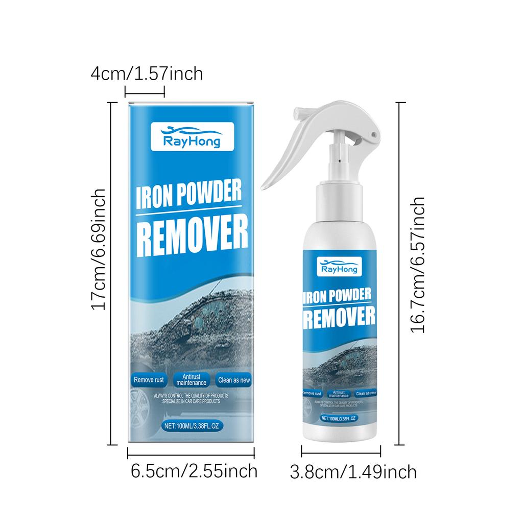 Rayhong Car Iron Powder Rust Removal Spray Anti-Rust Rust Remover Car Supplies Decontamination Rust Remover Cleaning Supplies