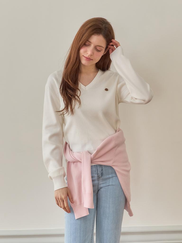 Mejongleuhaleu Pure V-Neck Knit 4 Colors