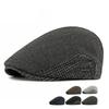 Autumn Winter Fleece Hat Men's Beret British Progressive Hat Retro Cap Woolen Hat