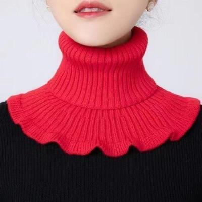 Unisex Gefälschter Rollkragenkragen Warmer Herbst-Winter-Halsschal Weicher Fake-Kragen Mode Gestrickte Schals Einfarbig