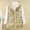 Women's Long Vest Plain Sleeveless Hood Winter Vest Outwear Jacket Lightweight Warm Coat Outerwear