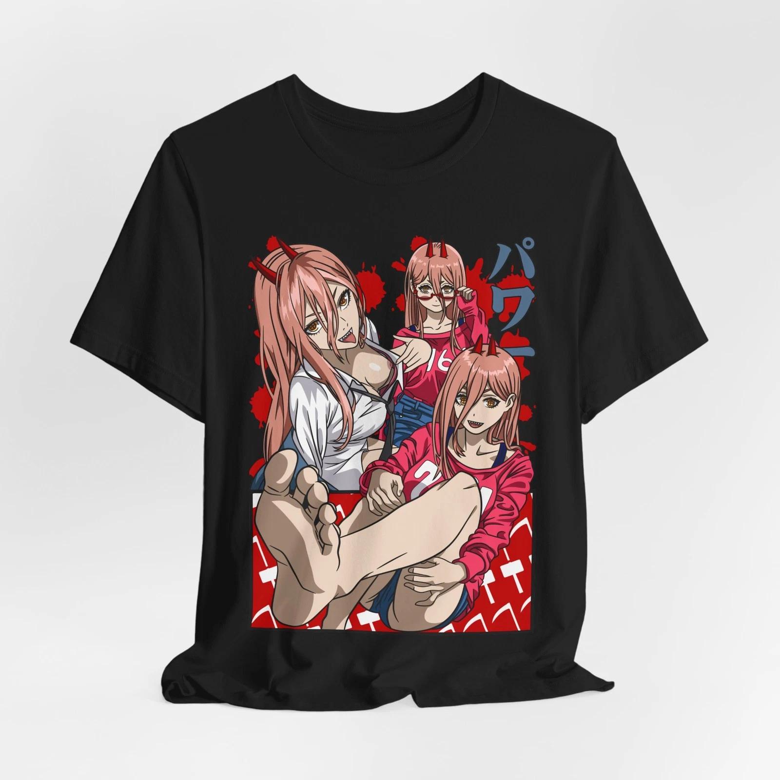

Футболка Power Anime Waifu, Унисекс футболка для фанатов аниме, Графическая футболка, Подарок для отаку, 3XL
