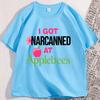 I Got Narcanned At Apple T Shirt Funny Food Short Sleeved Tshirt for Men Women Tee Clothes Loose Casual Cartoon Oversized Y2K