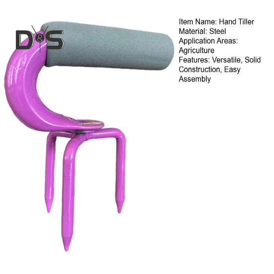 Cultivador manual de acero de fácil montaje, cultivador giratorio para jardín, aireador de césped, herramienta de jardinería manual