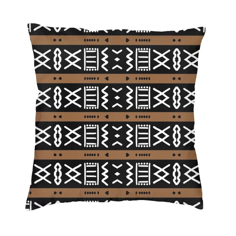 African Safari Mud Cloth Cushion Covers Sofa Living Room Tribal Ethnic Bohemian Motif Square Throw Pillow Cover 40x40cm