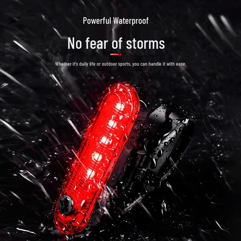 056 High Brightness LED Bicycle Tail Light - Rechargeable Safety Warning for Night Riding